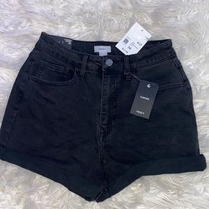 Black jean shorts